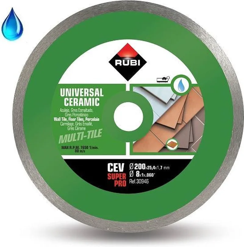 Rubi 30946 CEV Superpro continu diamantzaagblad voor keramische tegels - 25,4 x 200mm de Rubi – image du produit