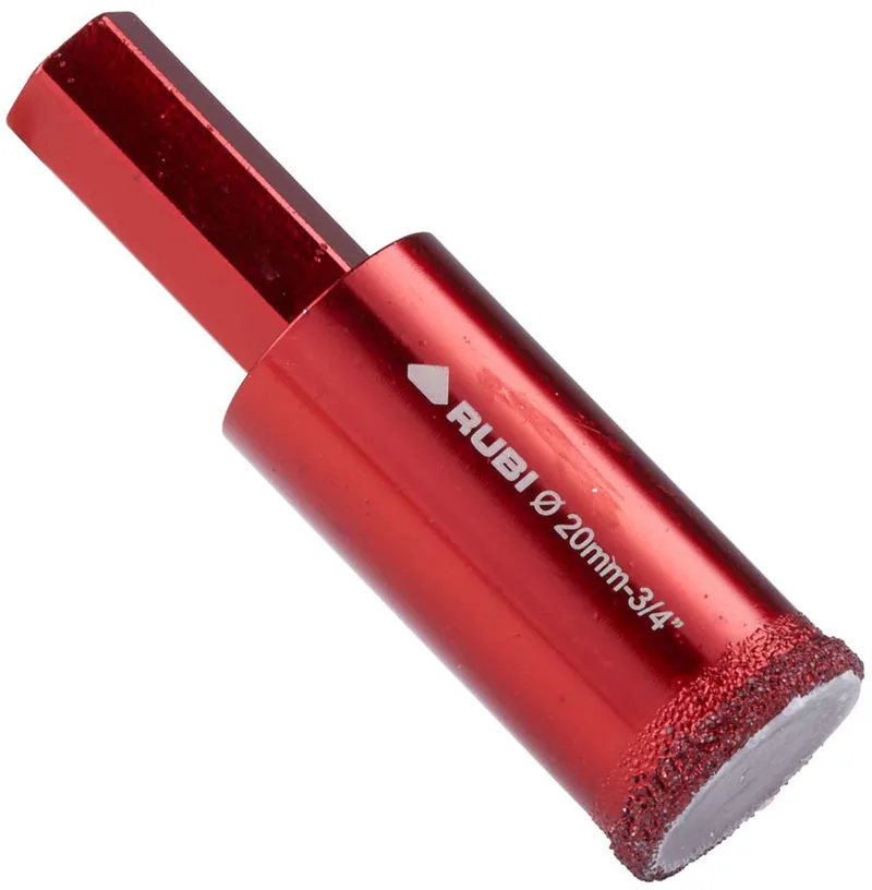 tegelboor 20mm – HEX - Diamantboor tegels van Rubi, Rood – productafbeelding