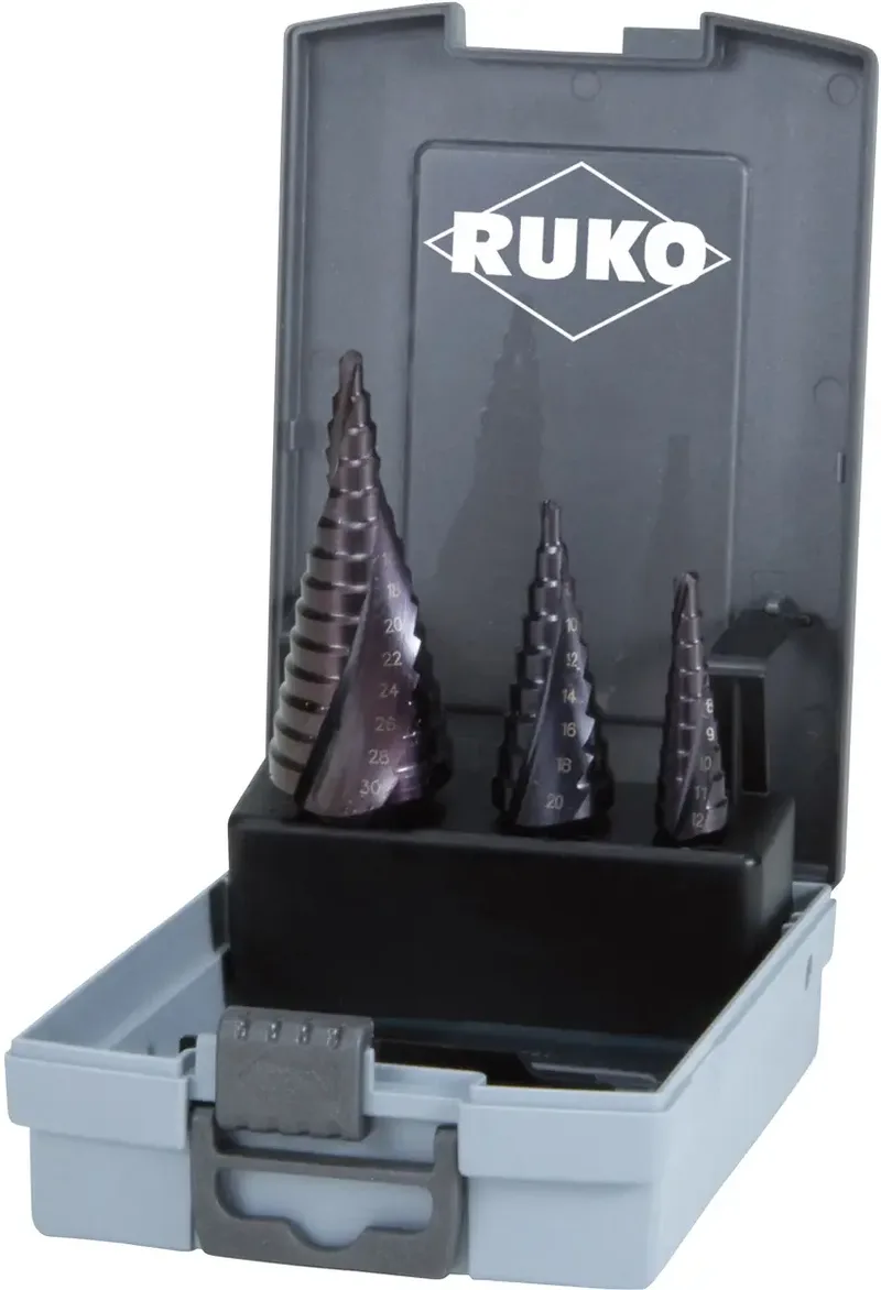 RUKO 101026FRO HSS Stufenbohrer-Set 3teilig 3-Flächenschaft 1 Set van Ruko – productafbeelding