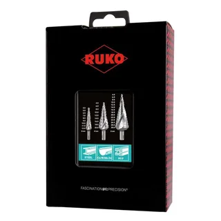 RUKO 101026RO HSS Stufenbohrer-Set 3teilig 3-Flächenschaft 1 Set van Ruko – productafbeelding 2 van 6