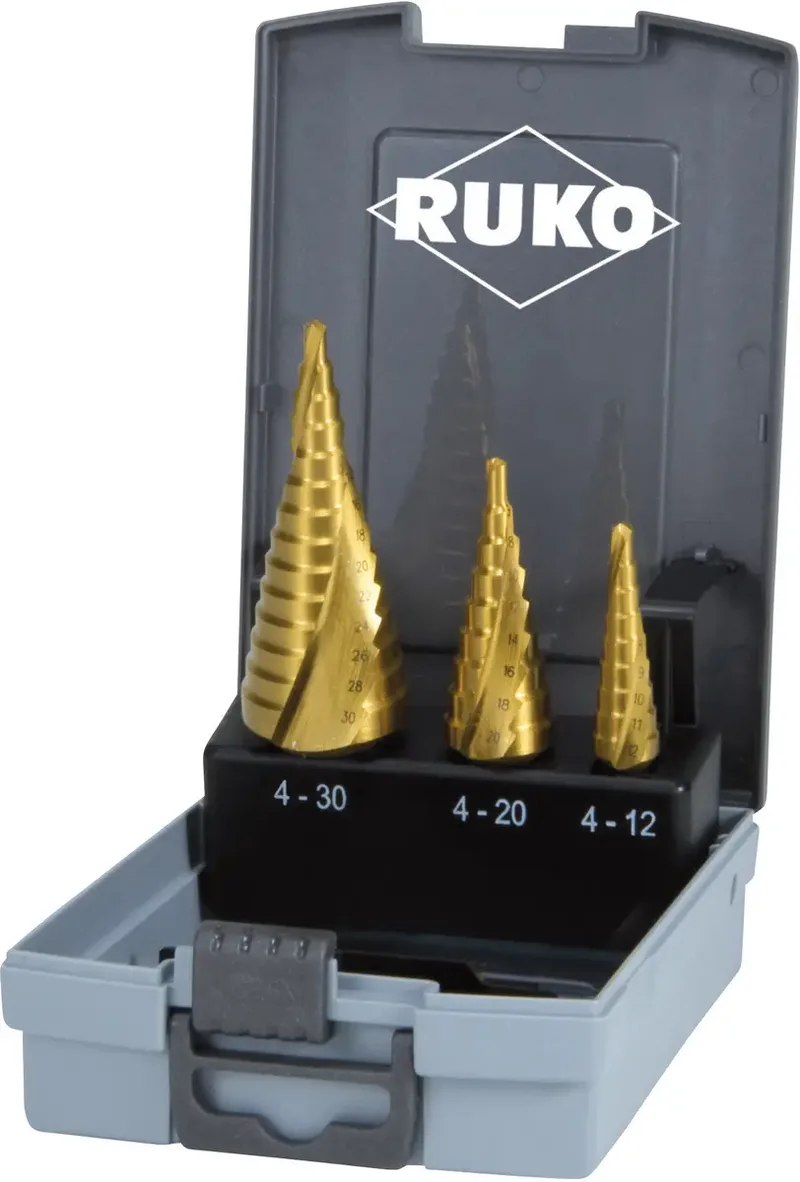 RUKO 101026TRO HSS Stufenbohrer-Set 3teilig 3-Flächenschaft 1 Set by Ruko – product image 1 of 4