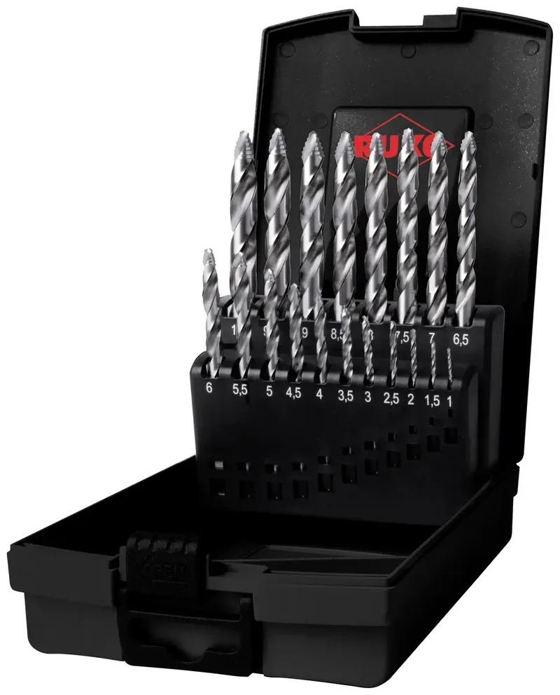 RUKO 259214RO ULTIMATECUT HSS-G Spiralbohrer-Set 19teilig 1 mm, 1.5 mm, 2 mm, 2.5 mm, 3 mm, 3.5 mm, 4 mm, 4.5 mm, 5 mm, 5.5 mm, 6 mm, 6.5 mm, 8 mm, 10 mm DIN by Ruko – product image 1 of 2