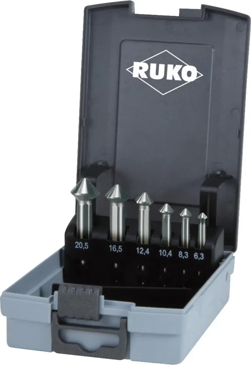 ULTIMATECUT 102790RO Kegelsenker-Set 6.3 mm, 8.3 mm, 10.4 mm, 12.4 mm, 16.5 mm, 20.5 mm HSS Dreiflächenschaft 1 St. by Ruko – product image