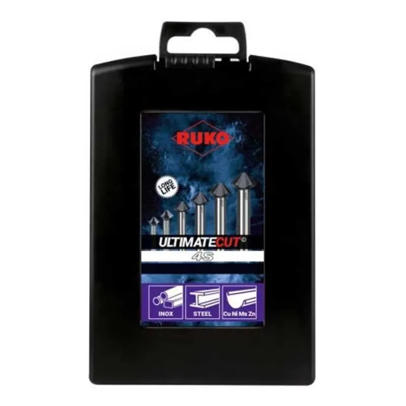 ULTIMATECUT 102890PRO Kegelsenker-Set 6.30 mm, 8.30 mm, 10.40 mm, 12.40 mm, 16.50 mm, 20.50 mm HSS Zylinderschaft 1 Set de Ruko – image du produit 2 sur 5
