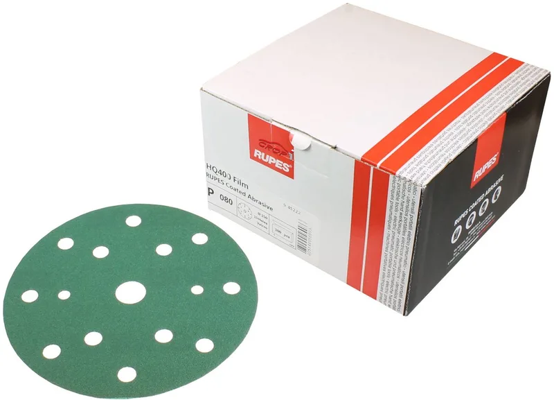 HQ400 Polyester Schuurschijven 150mm met 17 gaten P 1500 / 100 stuks van Rupes – productafbeelding