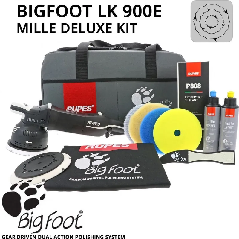 LK900E-DLX BigFoot Mille Gear-Driven Polijstmachine 125mm - Deluxe Kit de Rupes – image du produit