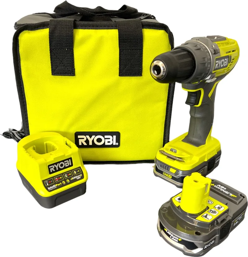 R18DD3-215S accuboormachine 18 V 50 Nm (5133003774) + 2x accu 1,5 Ah + oplader + tas van Ryobi – productafbeelding