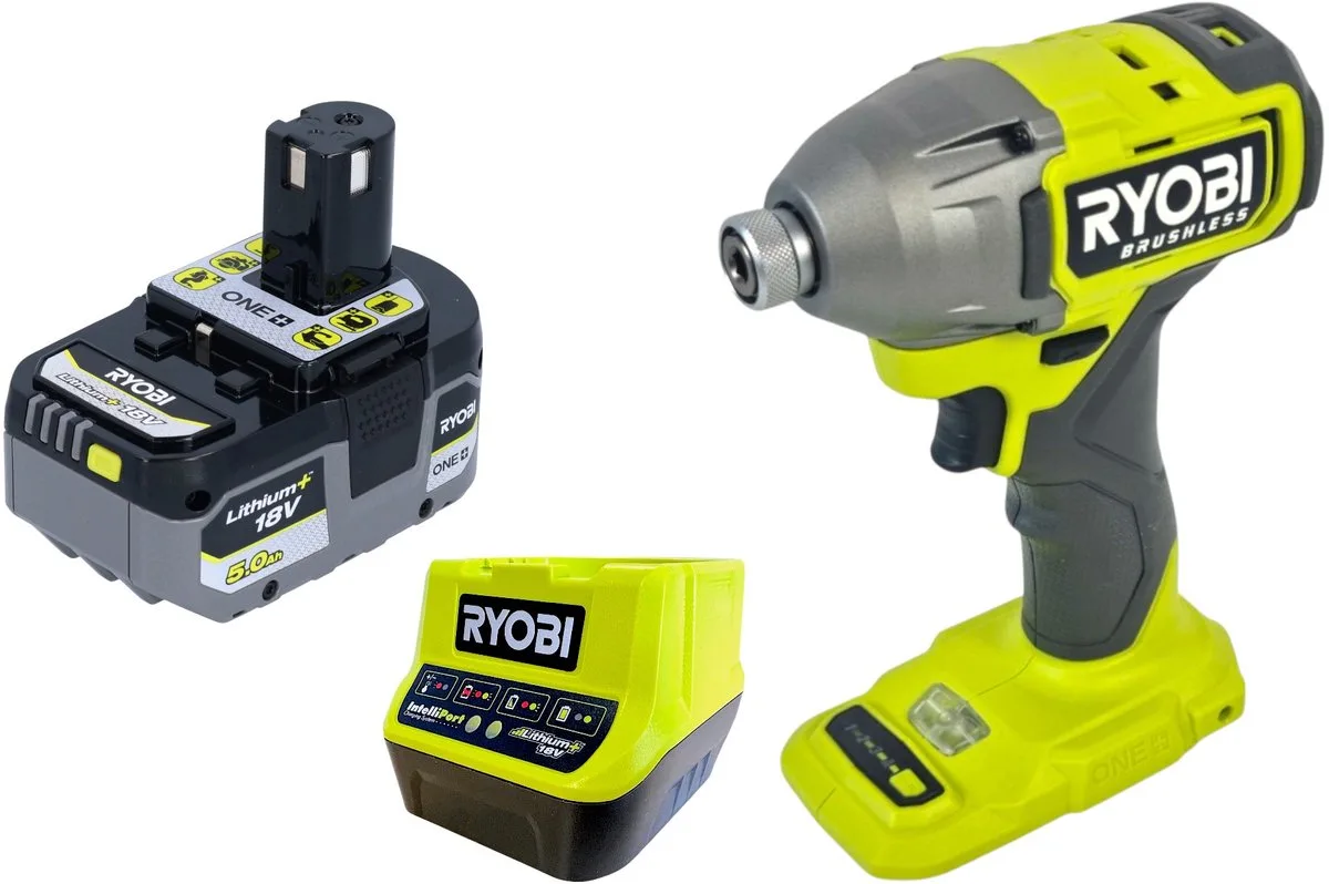 RID18BL-0 accu-slagmoersleutel 18 V 300 Nm 1/4" borstelloos + 1x accu 5,0 Ah + oplader de Ryobi – image du produit