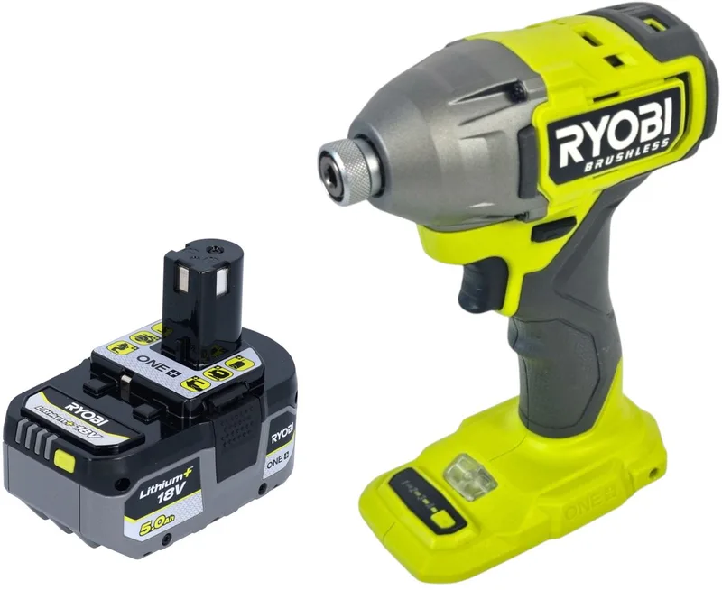 RID18BL-0 accu-slagmoersleutel 18 V 300 Nm 1/4" borstelloos + 1x accu 5,0 Ah - zonder oplader van Ryobi – productafbeelding