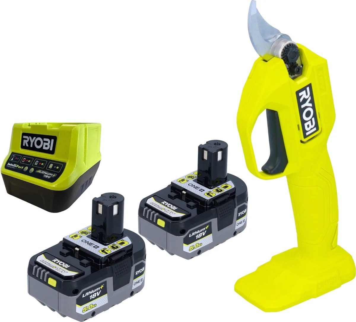 RY18SCA accu-tuinschaar 18 V 25 mm + 2x accu 5,0 Ah + oplader de Ryobi – image du produit