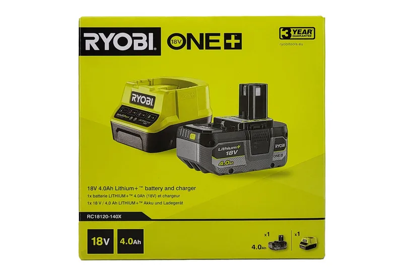 ONE+ 18V 1x 4,0 Ah Lithium+ accu & lader set RC18120140X van Ryobi – productafbeelding