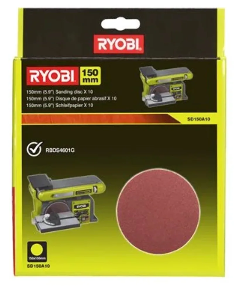 Schuurpapier Set - 150mm - 80 Korrel - 10 stuks van Ryobi – productafbeelding