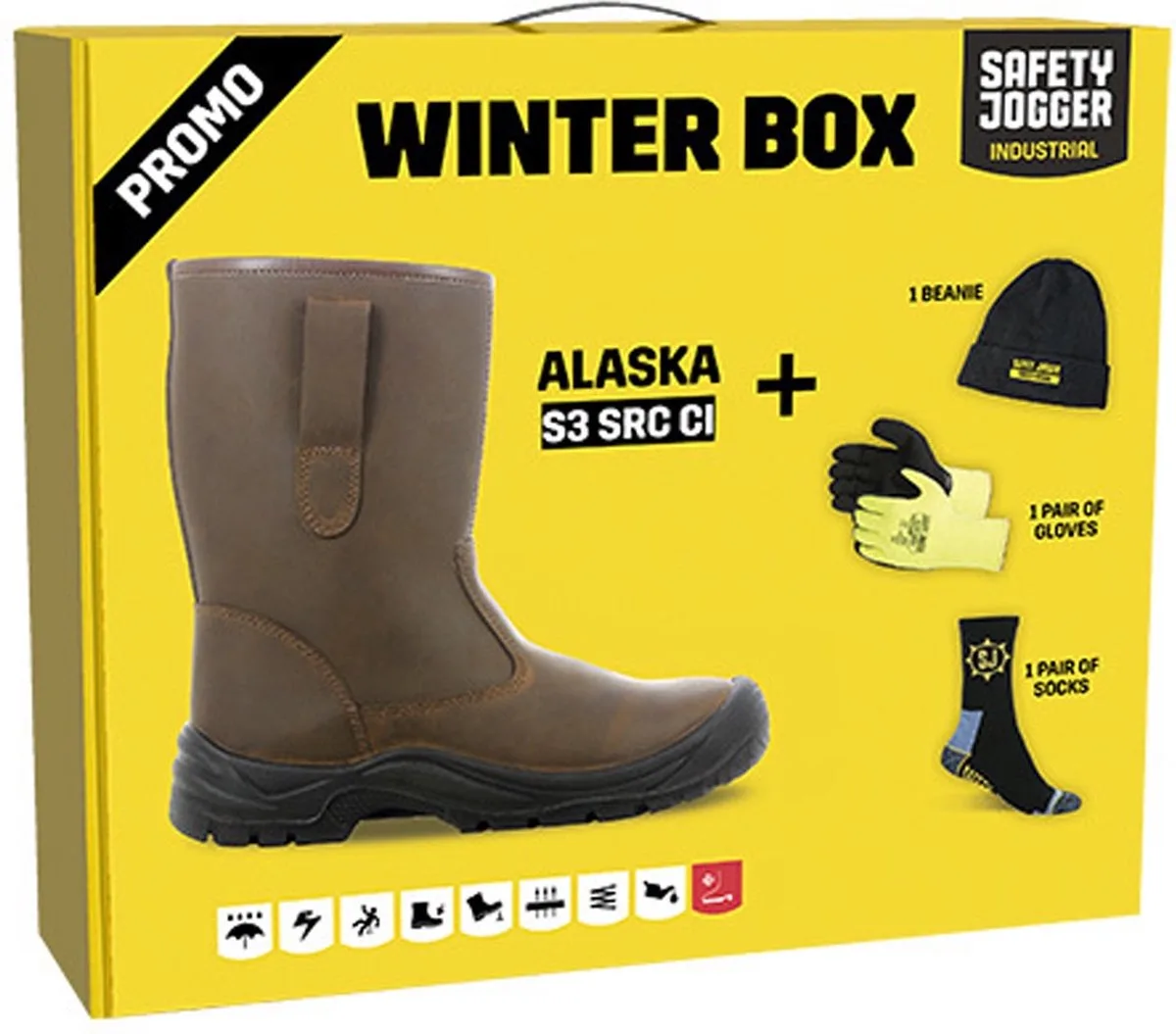 Alaska S3 Gevoerde Veiligheidslaarzen van Safety Jogger, Bruin – productafbeelding
