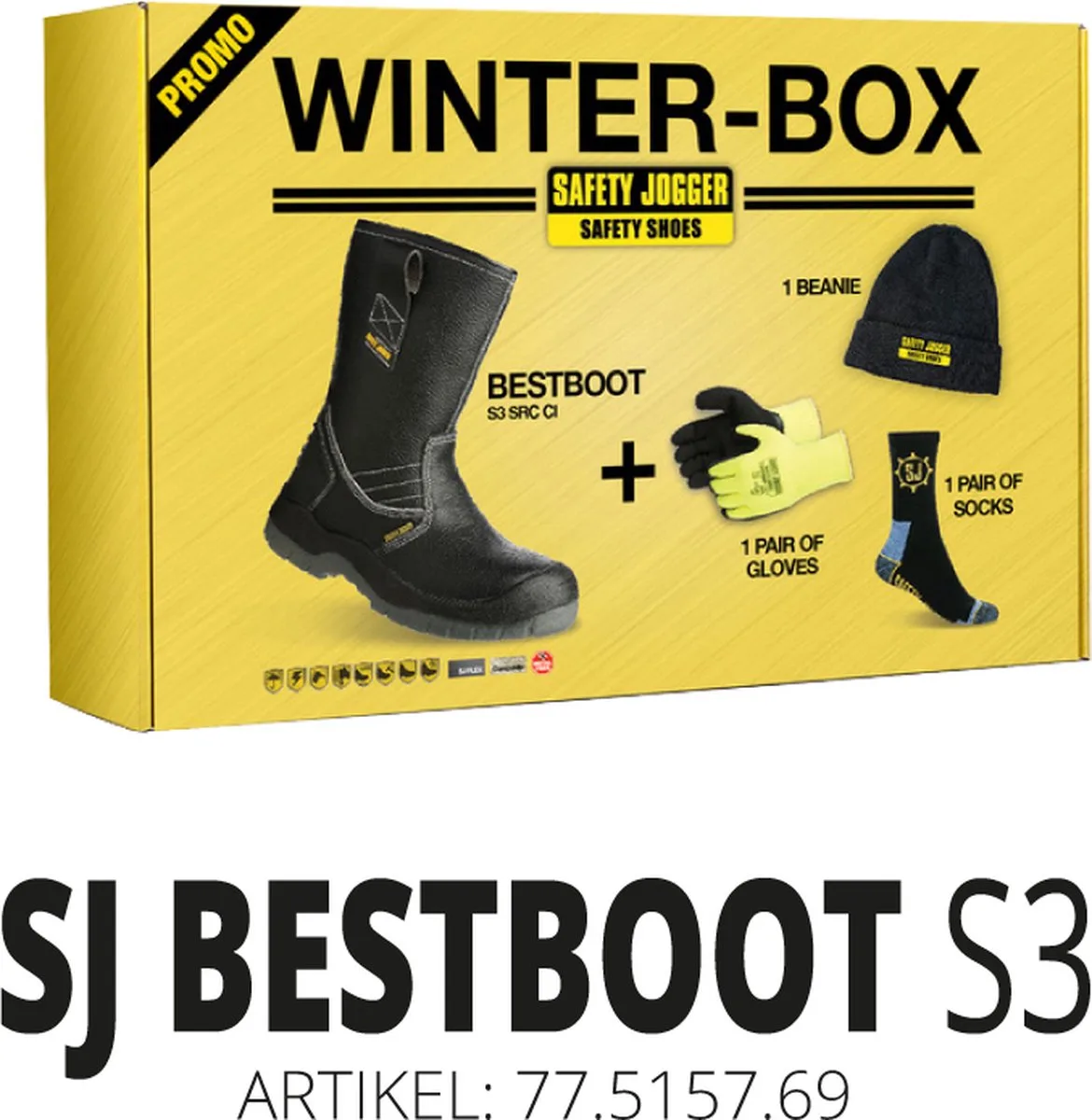 Bestboot S3 -SRC - CI pakket - Zwart de Safety Jogger, Noir, 47 – image du produit