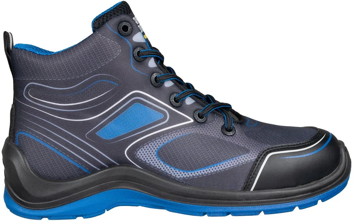 Flow S1P Middelhoog Slipvast SRC – ESD, Zwart/Blauw fra Safety Jogger, Sort, Blå, 35 – produktbillede