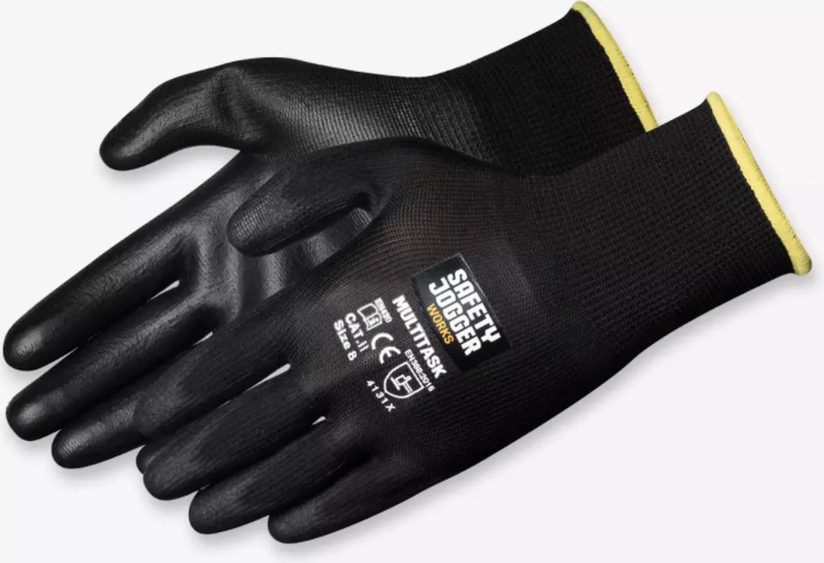 Veiligheidshandschoen Werkhandschoen Allflex grijs/zwart - 20 paar von Safety Jogger, Grau, Schwarz, 10 – Produktbild