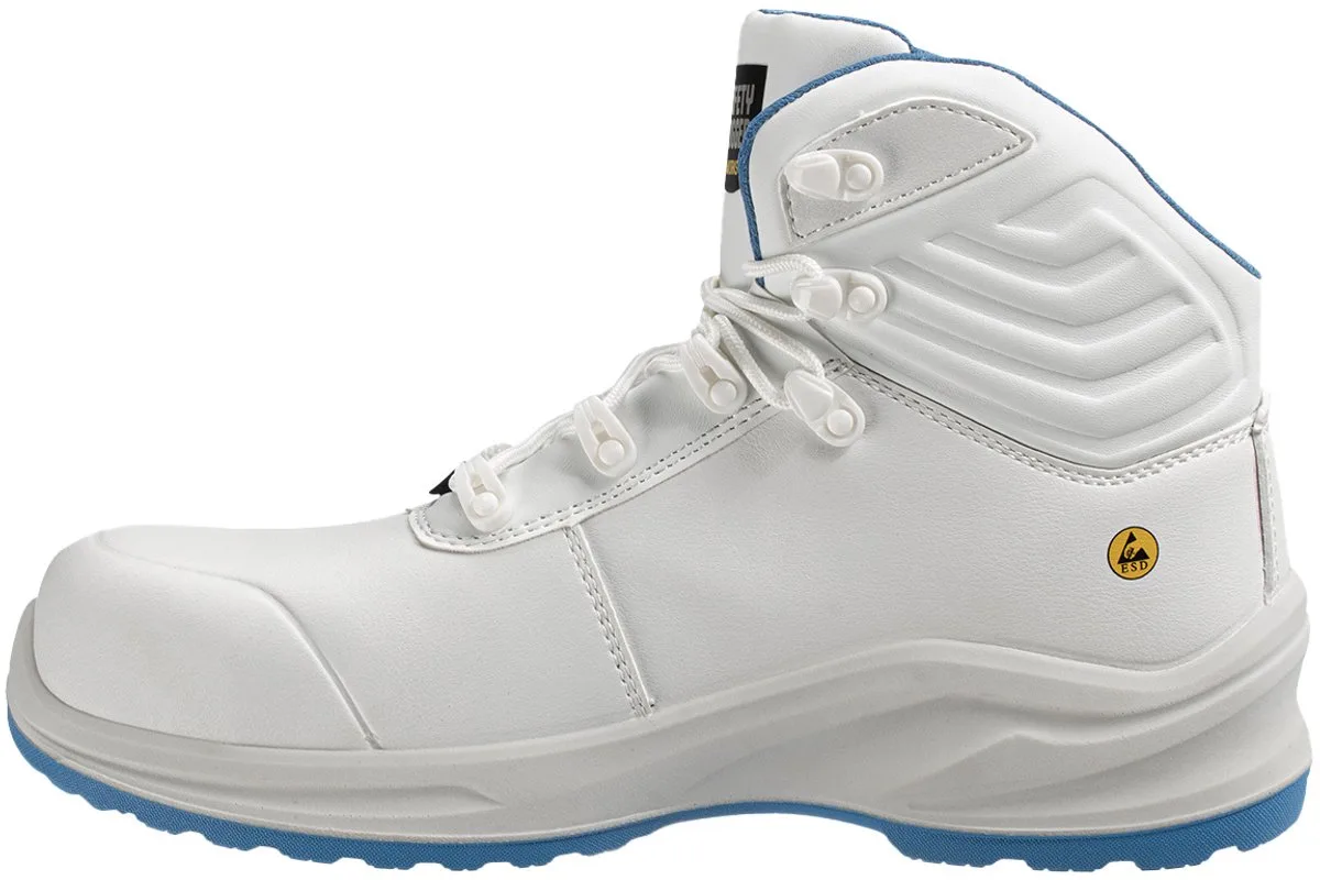 werkschoenen Modulo Pure Hoog S3S van Safety Jogger, Wit, Blauw – productafbeelding