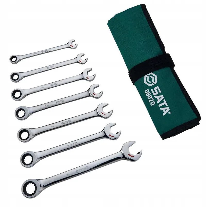 7-delige metrische ringsleutelset met ratel, 5/16"-3/4" de Sata – image du produit