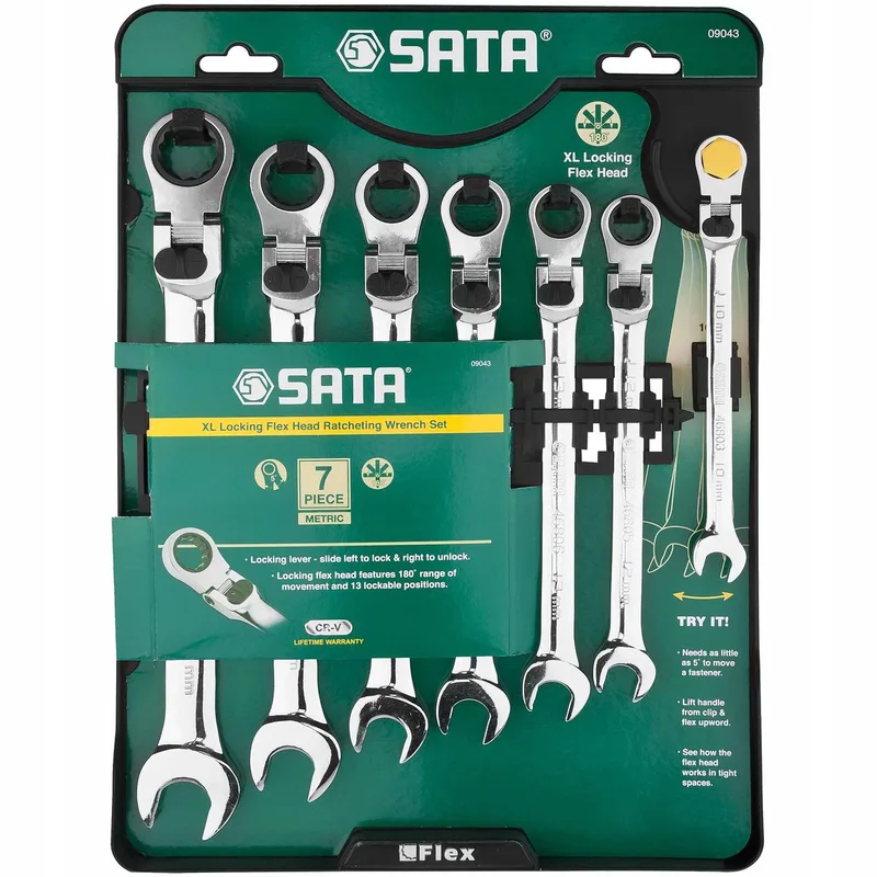 Dopsleutelset met Ratel 7 Verdeler 10-19mm by Sata – product image