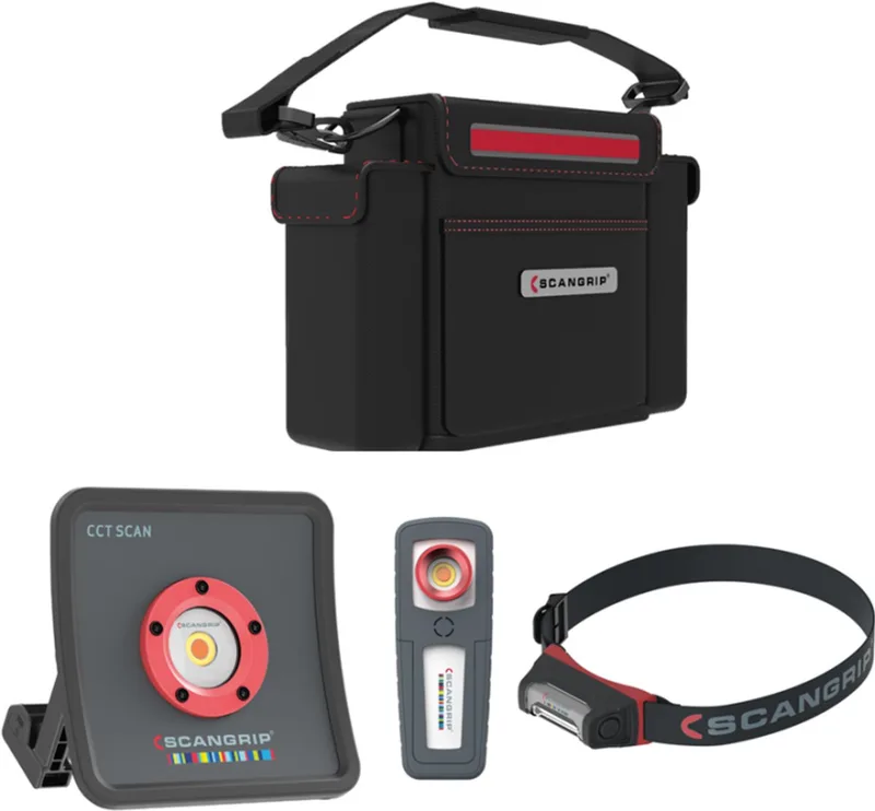 Detailing Kit Essential 49.0220, Colour Match LED Werklamp Set met I-Match 2, Minimatch en Multimatch R van Scangrip, Zwart – productafbeelding