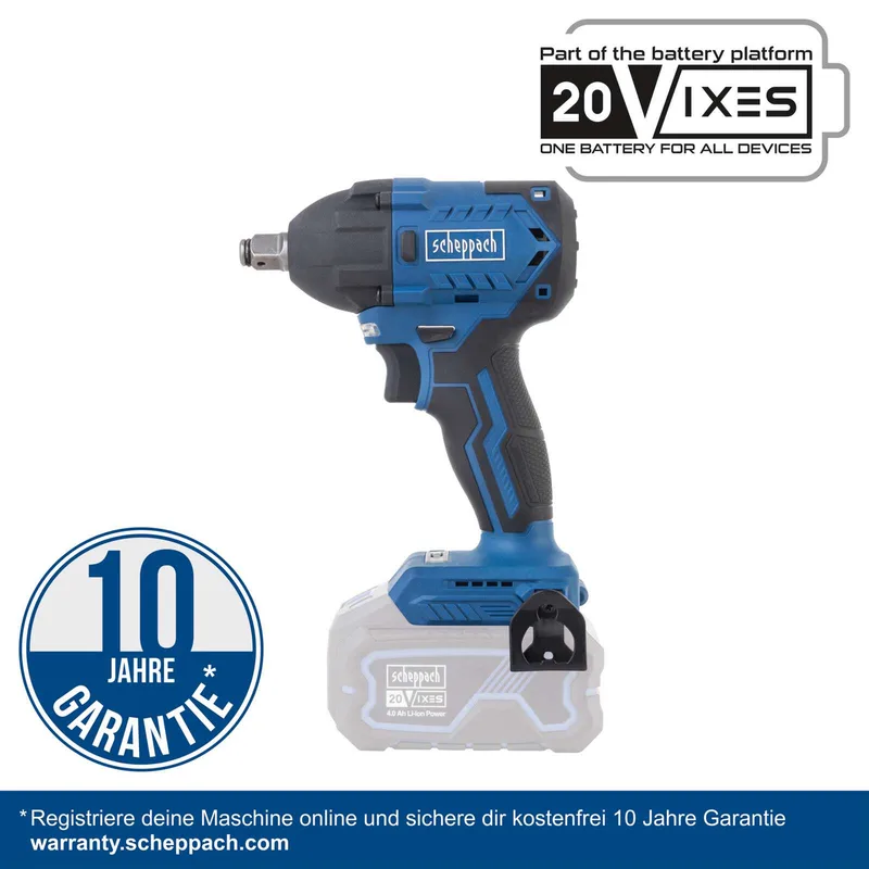 1/2 Zoll Akku Schlagschrauber BC-IW350-X Scheppach - 20V | Rechts-/Linkslauf 180 - 350 / 370Nm | 3600 bpm Schlagzahl | inkl. 2Ah Akku + 2,4A Ladegerät von Scheppach – Produktbild 2 von 5