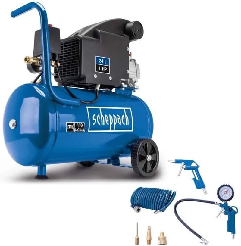 24 liter compressor SCHEPPACH HC24-8S-A 750 W van Scheppach, Blauw – productafbeelding