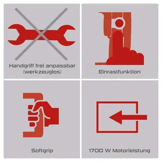 Abbruchhammer PX-AB-55 Practixx - 1700W | 55J Schlagkraft | 1900BPM | SDS-HEX Aufnahme | inkl. Spitz- und Flachmeißel & Transportbox by Scheppach – product image 5 of 5