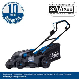 Accu Grasmaaier Set BC-MP380-X - 38cm maaibreedte - in 6 stappen instelbaar: 25-75mm - met 45L opvangbak -Inclusief 2 x 20V Accu's en Acculader von Scheppach – Produktbild 2 von 5