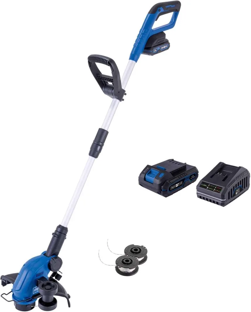 Accu Grastrimmer C-LT300-X - 20V - Snijbreedte: 300mm - inclusief 2 draadspoelen, 2.0 Ah accu & lader van Scheppach – productafbeelding