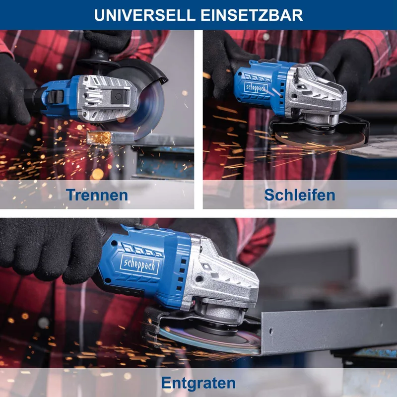 Accu Haakse Slijper 20V BC-AG125P-X - Onbelast toerental 7000 – 10.000 min⁻¹ - Schijfdiameter 125 mm fra Scheppach – produktbillede 4 af 4