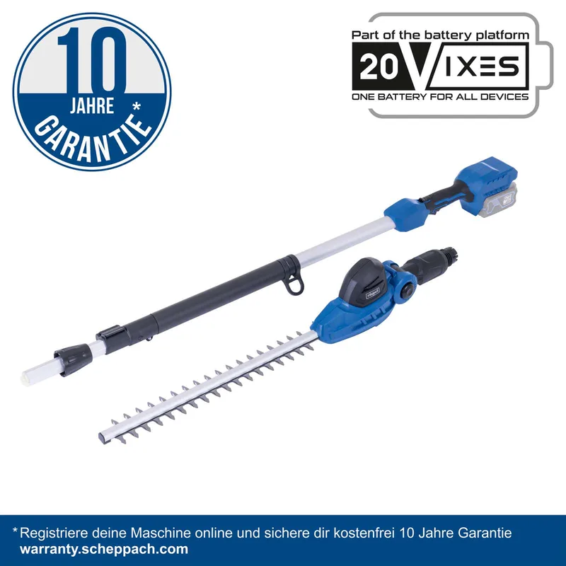 Accu Heggenschaar 20V C-PHS410-X - 1200rpm - snijlengte 410mm - snijdikte tot 16mm - Met schouderriem - (telescopisch) von Scheppach – Produktbild 2 von 5