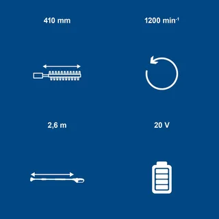 Accu Heggenschaar 20V C-PHS410-X - 1200rpm - snijlengte 410mm - snijdikte tot 16mm - Met schouderriem - (telescopisch) von Scheppach – Produktbild 5 von 5