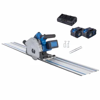 Accu Invalzaag 20V BC-PL60-X - Set L2 - Zaagblad snelheid 3000 – 6300 tpm - Max zaagdiepte bij 90° 61 mm - Max zaagdiepte bij 45° 45mm - incl. 2x 4.0 Ah accu en duo-oplader von Scheppach – Produktbild 1 von 5
