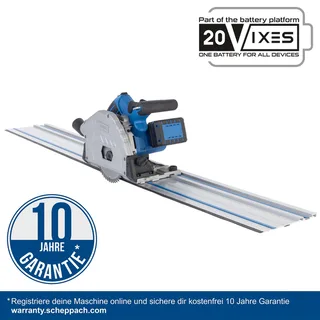 Accu Invalzaag 20V BC-PL60-X - Set L2 - Zaagblad snelheid 3000 – 6300 tpm - Max zaagdiepte bij 90° 61 mm - Max zaagdiepte bij 45° 45mm - incl. 2x 4.0 Ah accu en duo-oplader von Scheppach – Produktbild 3 von 5