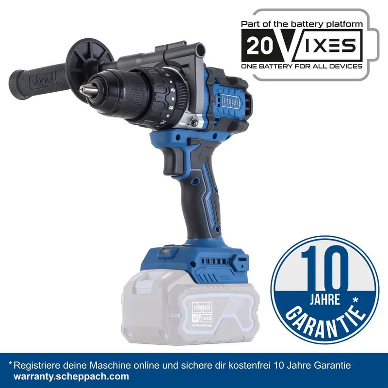 Accu klopboormachine 20V BC-CD150-X - 150 Nm - Slagfrequentie 6400–30400 bpm - Toerental 0–400 / 0–1900 min-1 de Scheppach – image du produit 3 sur 5
