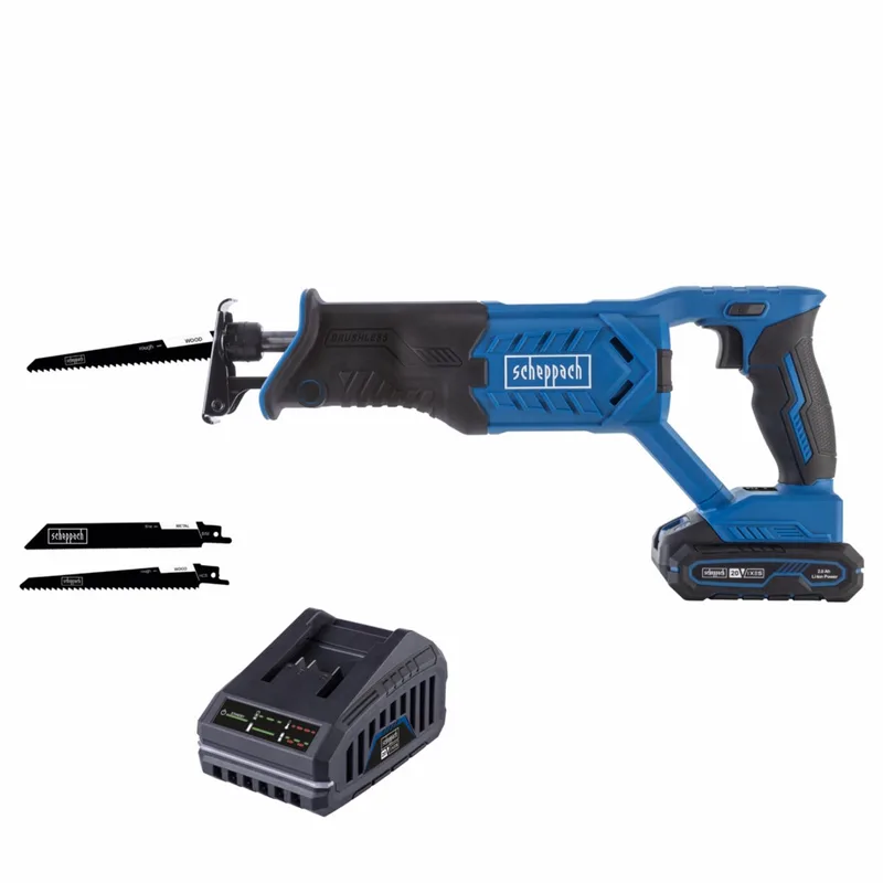 Accu Reciprozaag 20V BC-RS280-X - Set S - Slagfrequentie 0 – 3000 min-1 - Inclusief 20V 2.0 Ah accu en 2.4 A lader de Scheppach – image du produit 1 sur 5