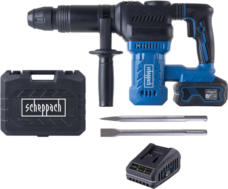 Accu Sloophamer BC-AB1500-X - Set L - 9 Joule - 3400 bpm - SDS-Max - Inclusief 4.0 Ah accu en oplader de Scheppach – image du produit 1 sur 2