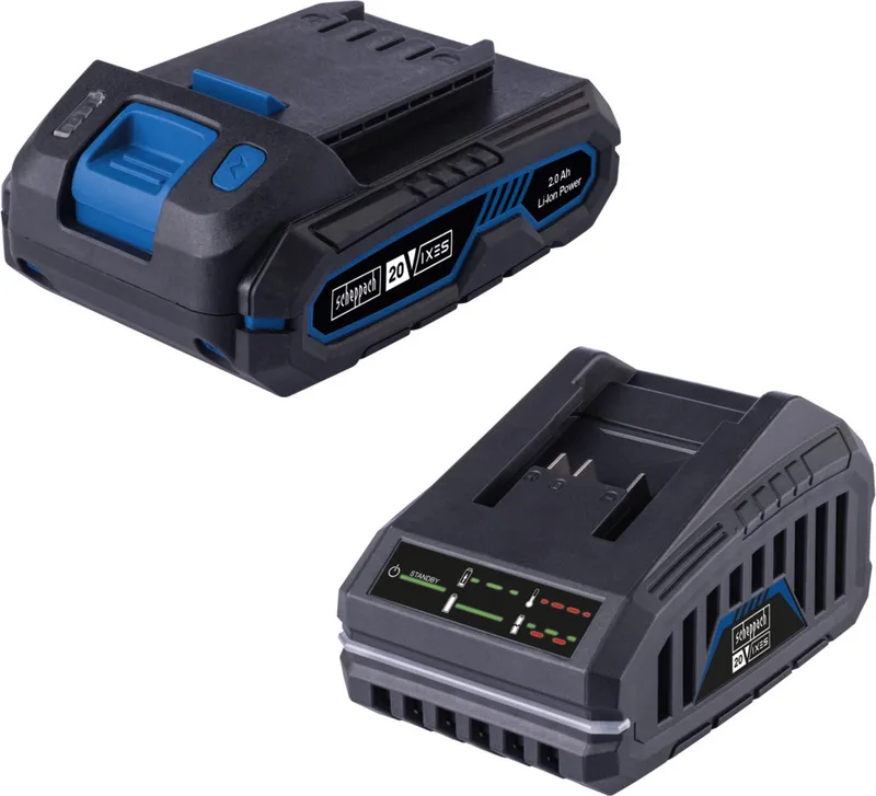 Accu Starterset 20V IXES | 2.0Ah Accu + 2,4A Acculader SBSK2.0 - voor accugereedschap uit de IXES 20V serie de Scheppach – image du produit 1 sur 4
