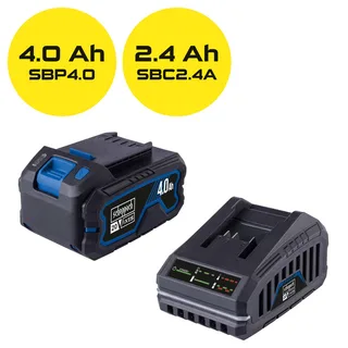 Accu Starterset 20V IXES | 4.0Ah Accu + 2,4A Acculader SBSK4.0 - voor accugereedschap uit de IXES 20V serie von Scheppach – Produktbild 2 von 2