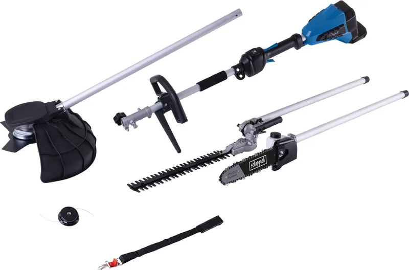 Accu Tuinmachine 4-in-1 20V BC-MFH400-X - 2x 20 V (40 V) - Grastrimmer - Bosmaaier - Heggenschaar - Snoeischaar von Scheppach – Produktbild