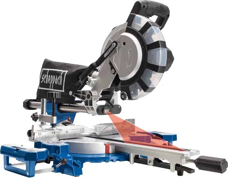 Afkort-trekverstekzaag HM254SPX - 2200W | 255mm | Laser, LED en draaitafel | 2 zaagbladen by Scheppach – product image