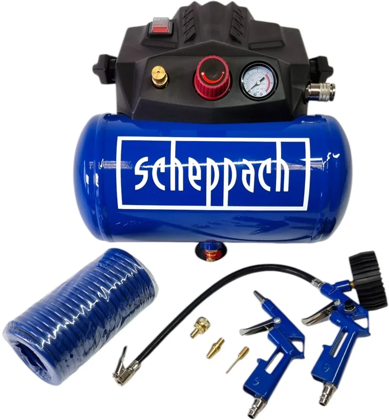 Air Compressor Scheppach HC06 Horizontal 1200 W 6 L van Scheppach, Neutraal – productafbeelding 1 van 5