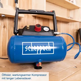 Air Compressor Scheppach HC06 Horizontal 1200 W 6 L van Scheppach, Neutraal – productafbeelding 4 van 5