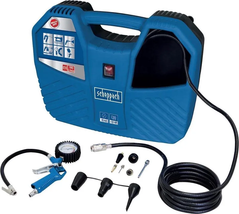 Air Force 2 Compressor - 1100W - 180L/min by Scheppach, Blue – product image