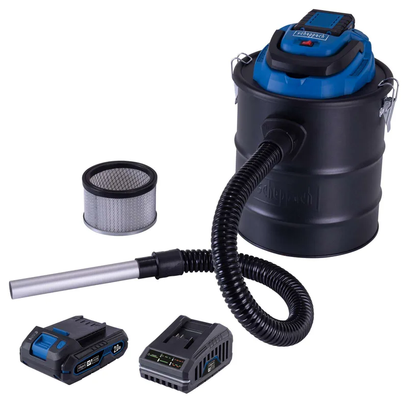 Akku Aschesauger C-AVC15-X Scheppach - 20V | 15L Metallbehälter | 10kPa Saugleistung | 1000mm Absaugschlauch | inkl. 2Ah Akku + 2,4A Ladegerät von Scheppach – Produktbild 1 von 5