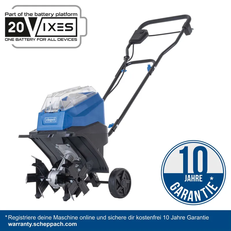 Akku-Bodenhacke BC-MT300-X Scheppach - 20V | inkl. 2x 2Ah Akku + 2,4A Ladegerät von Scheppach – Produktbild 3 von 5