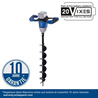 Akku Erdbohrer BC-EB100-X Scheppach - 20V | 800mm Bohrerlänge | Ø100mm Bohrer | 3 Betriebsmodi | Softgrip by Scheppach – product image 2 of 3