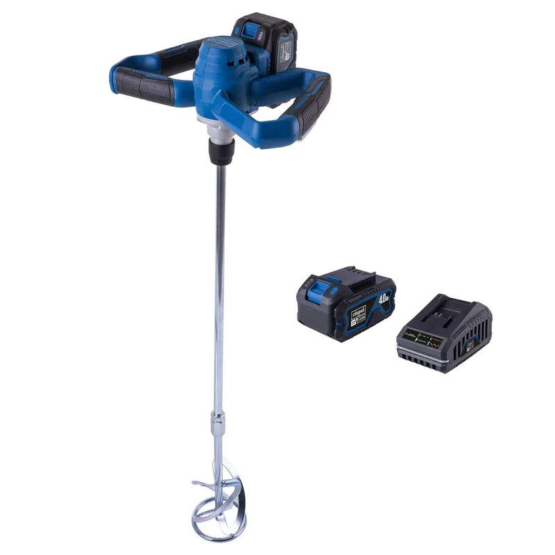 Akku Farb- und Mörtelrührwerk BC-PMX100-X Scheppach - 20V | max. 650min-1 Drehzahlregulierung | 100mm Rührdurchmesser | inkl. Akku & Ladegerät by Scheppach – product image 1 of 5