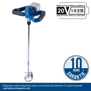 Akku Farb- und Mörtelrührwerk BC-PMX100-X Scheppach - 20V | max. 650min-1 Drehzahlregulierung | 100mm Rührdurchmesser | inkl. Akku & Ladegerät by Scheppach – product image 2 of 5