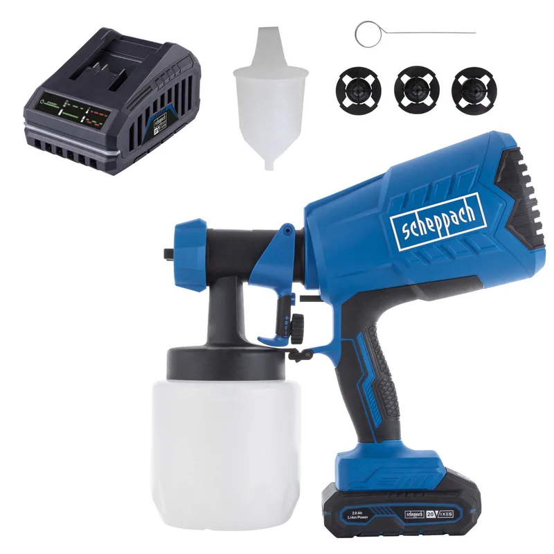 Akku-Farbsprühsystem C-APS700-X Scheppach - 20V | 1000ml Füllmenge | 3 Sprühbilder | 700 ml/min Durchflussmenge | inkl. 2Ah Akku + 2,4A Ladegerät von Scheppach – Produktbild 1 von 5
